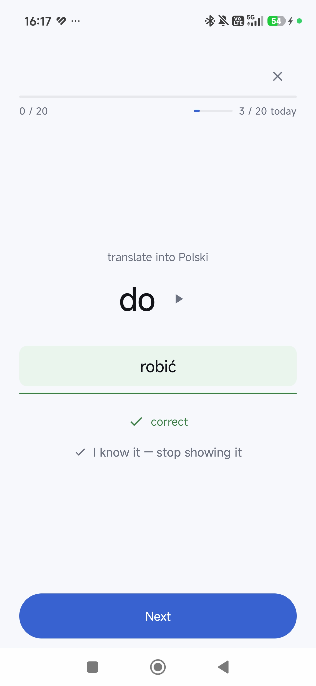 SayIt confirms a correct typed answer.