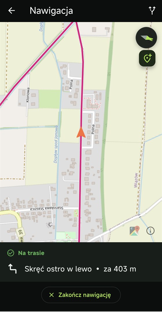 Trakio provides navigation while riding off road.