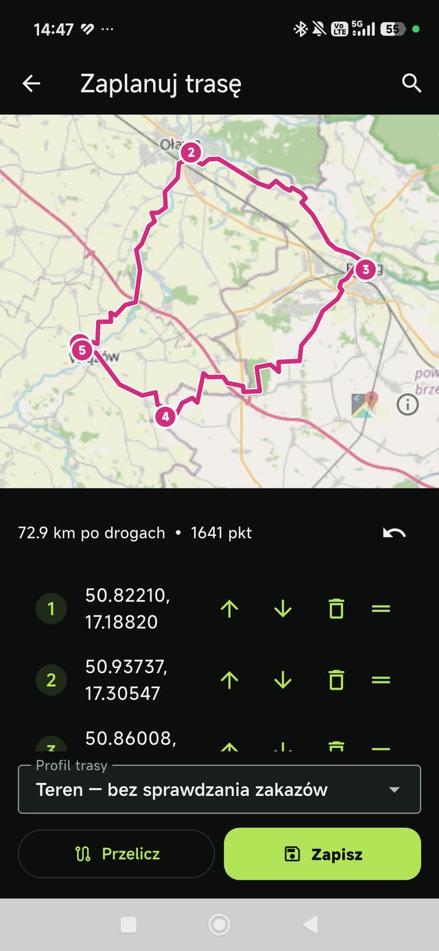 Trakio lets you prepare a route before the group ride.
